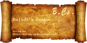 Bellák Csaba névjegykártya