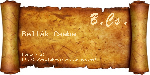 Bellák Csaba névjegykártya